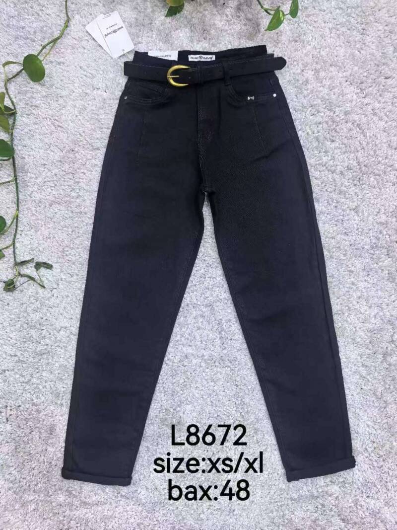 Spodnie damskie jeansy Roz XS-XL, 1 Kolor Paczka 12 szt